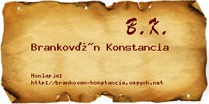 Brankován Konstancia névjegykártya